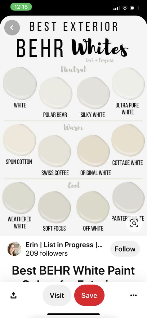 Polar Bear Paint Color, Behr Coco Malt Paint Color, Behr Weathered White, Bear Paint Colors, Polar Bear Paint, White Polar Bear, Paint Combinations, Weathered White, Simply White