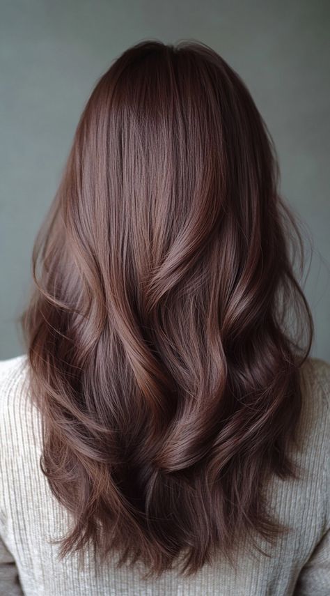 Top 31 Winter Hair Colors for Brunettes: Stylish Ideas to Keep You On-Trend This Season Walnut Brown Hair Color, Chocolate Lab Hair Color, Brunette Hair Winter 2024, Brunette Cherry Hair, Dark Brown Cinnamon Hair Color, Rich Chestnut Brown Hair, Wine Brown Hair, Mocha Beige Hair, Solid Brunette Hair Color