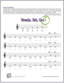 Teaching Music!  Ready, Set, Go! | Free Note Name Speed Test (Treble Clef: C Position) Free Music Theory Worksheets, Music Flashcards, Learn Music Theory, Music Theory Worksheets, Music Teaching Resources, Homeschool Music, Music Lessons For Kids, Kids Notes, Elementary Music Education