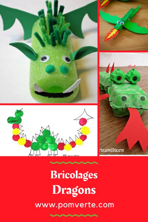 Amusez-vous à bricoler un dragon avec papier construction ou carton d'oeufs. Nouvel An, Summer Camp, Planter Pots, Mario Characters