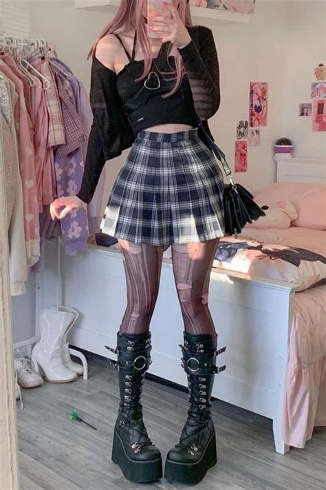 E Girl Dressing Style. There are any references about E Girl Dressing Style in here. you can look below. I hope this article about E Girl Dressing Style can be useful for you. Please remember that this article is for reference purposes only. #e #girl #dressing #style E Girl, Plaid Skirt, I Hope, Girl Outfits, Plaid, Skirt, Boots