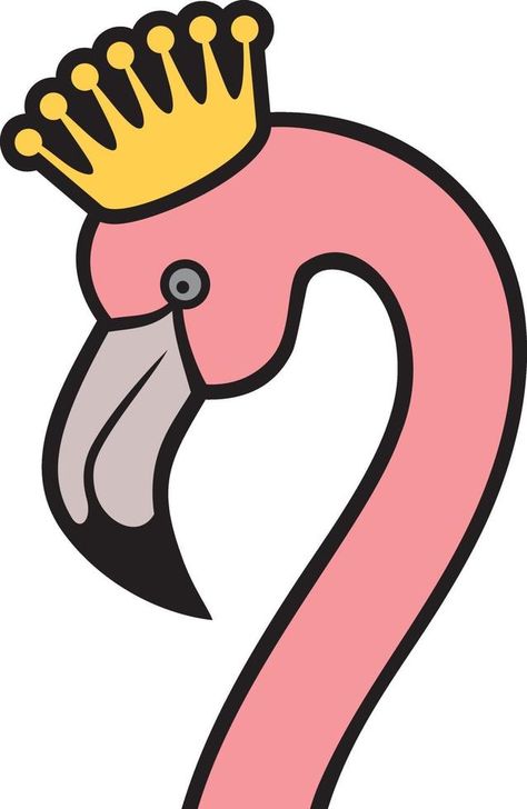 Flamingo head with crown Flamingo Head, Flamingo, Crown, Clip Art, Music