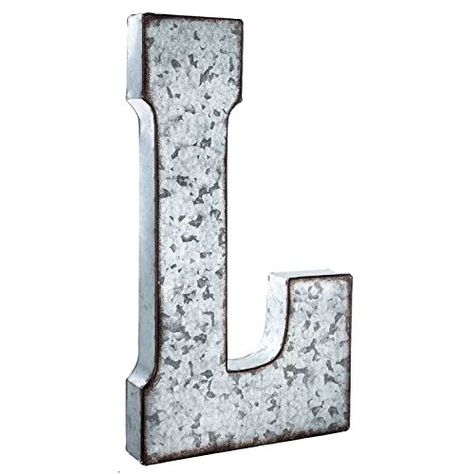 Huge 20" Metal Alphabet Wall Décor Letter L Rusted Edge Galvanized Metal Hobby Lobby Letters, Alphabet Wall Decor, Letters Decor, Metal Alphabet, Metal Wall Letters, L Letter, Wall Decor Letters, Rustic Letters, Letter Wall Decor