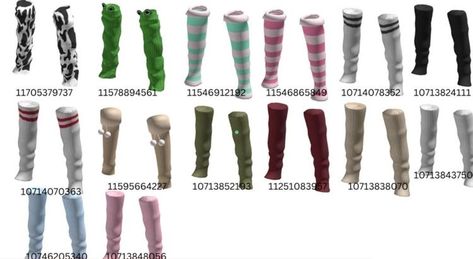 Emo Outfit Ideas, Black Leg Warmers, Code Clothing, Code Clothes, Knitted Leg Warmers, Roblox Code, Roblox T-shirt, Bloxburg Decal Codes, Coding Clothes