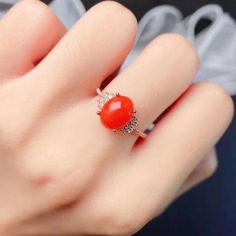 100% Natural Red Coral Ring 1ct 7mm*9mm Precious Coral Silver Ring for Office Woman 925 Silver Coral Jewelry| | - AliExpress Coral Rings For Women, Ruby Ring Designs, Office Woman, Red Coral Ring, Red Coral Jewellery, Work Nails, Coral Ring, Coral Jewelry, Cartoon Images