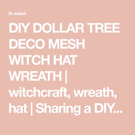 DIY DOLLAR TREE DECO MESH WITCH HAT WREATH | witchcraft, wreath, hat | Sharing a DIY Dollar Tree deco mesh witch hat wreath!! Happy crafting!! | By Olivia's Romantic Home | Facebook Witch Hat Wreath, Diy Witch, Hat Form, Hat Wreath, Truck Diy, Witch Wreath, Romantic Home, Witch Diy, Floral Swag