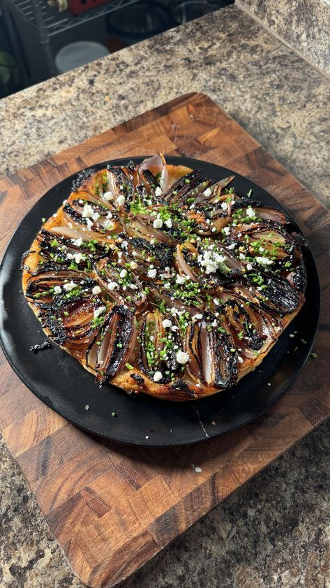 Shallot Tarte Tatin Recipe, Shallot Tart, Tasty Logo, Hobbit Birthday, Saveur Recipes, Caramelized Shallots, Thanksgiving 2024, Savory Tart, Tart Recipe