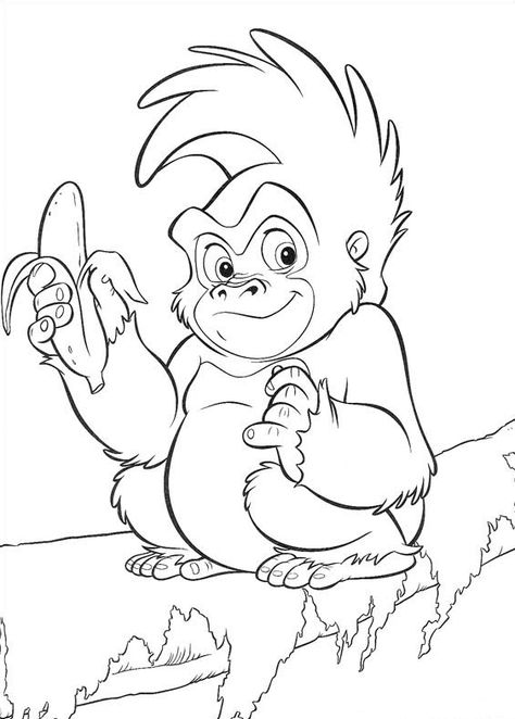 Tarzan Coloring Pages Jungle Coloring Pages, Jungle Drawing, Monkey Coloring Pages, Charlotte Rose, Animal Pins, Animals Coloring, Coloring Sheets For Kids, Color Pictures, Disney Colors