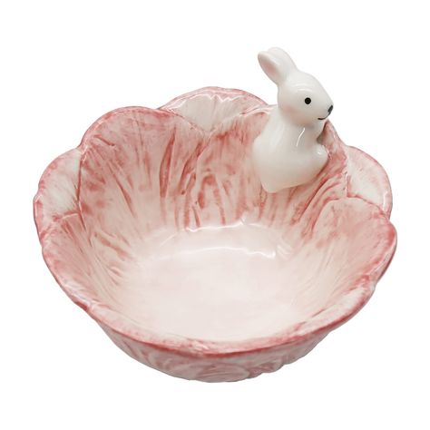 Cute Ramen Bowl, Ramen Bowl Ceramic, Easter Pottery, Kawaii Candy, Household Gifts, Bunny Statue, Ceramic Easter, Heart Shaped Bowls, Easter Party Decor