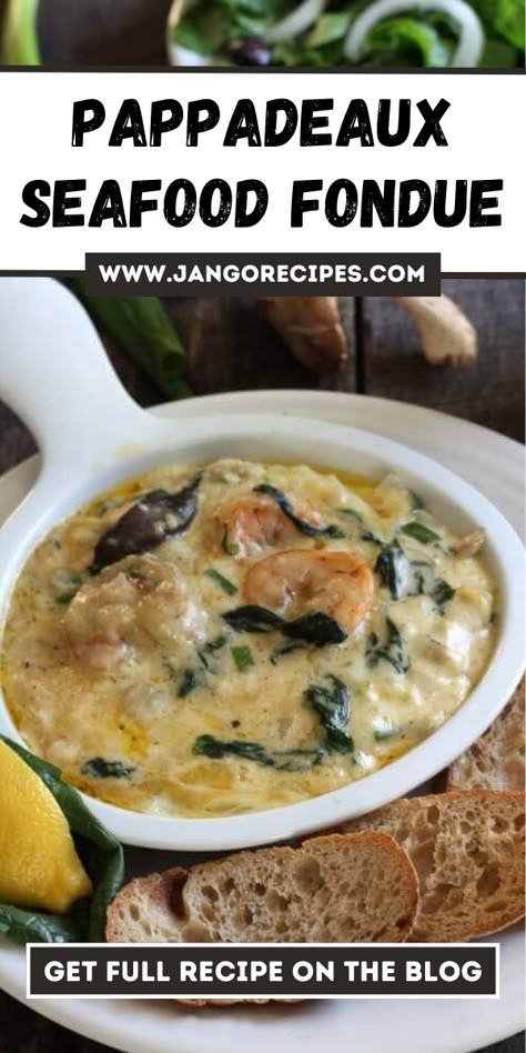 Are you excited to try a special seafood dish? Pappadeaux Seafood Fondue Recipe is a meal that brings you delicious flavours. Fun Seafood Recipes, Fondue Recipes Seafood, Pappadeaux Shrimp And Crawfish Fondue, Pappadeaux Seafood Fondue Recipe, Papadeaux Recipes Fondue, Copycat Pappadeaux Fondue, Seafood Fondue Dip, Lobster Fondue Recipes, Recipes With Oysters