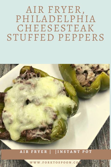 Peppers Air Fryer, Philly Cheese Steak Stuffed Peppers, Philadelphia Cheesesteak, Shaved Steak, Philly Cheesesteak Stuffed Peppers, Cheesesteak Stuffed Peppers, Keto Stuffed Peppers, Easy Stuffed Peppers, Stuffed Peppers Healthy