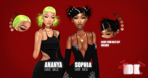 Sims4 Cc Hair, Hair Swoop, Sims Cc Hair, Sims Baddie, Candy Corn Hair, Sims Finds, Sim4 Cc, Red Bench, Netflix Codes