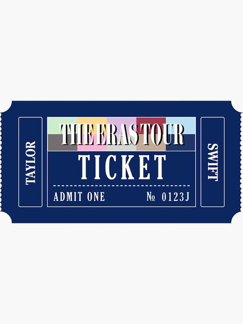 "eras tour ticket" Sticker for Sale by Hadley Giesser | Redbubble Eras Tour Ticket, Ticket Sticker, Match Box, Admit One, Eras Tour, Taylor Swift, Swift, Wallpapers, London