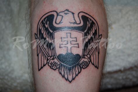 Slovak Eagle by RomanaKundracikova Slovak Tattoo Ideas, Slovak Tattoo, Slavic Tattoo, Future Tattoos, Tattoos And Piercings, Skull Tattoo, Geometric Tattoo, Tattoo Ideas, Piercings