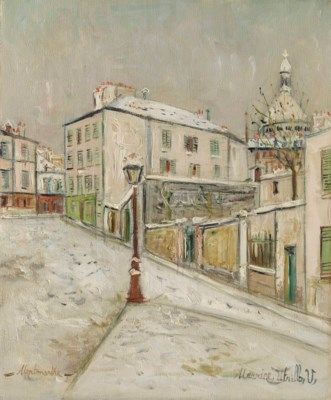 Utrillo Paintings, Snowy Paris, Maurice Utrillo, Art Transportation, Klimt Paintings, Framed Art Wall, Wall Art Gallery, Oil Painting Reproductions, Jean Baptiste