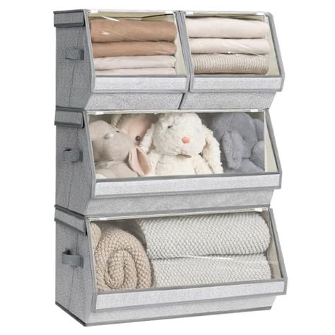 Organizers For Clothes, Fabric Closet, Sheet Storage, Closet Organizer With Drawers, Closet Storage Bins, Large Storage Bins, Storage Bins With Lids, Organize Fabric, Lid Storage