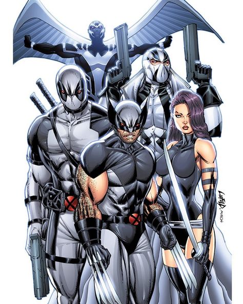 Deadpool joined Wolverine and Archangel's Black Ops X-Force team to proactively eliminate threats to the mutant race with the only rule being that no one not even the X-Men could ever know that they exist. After one of their first missions which ended with the team killing Apocalypse who was reincarnated as an innocent child Deadpool called a meeting to discuss his moral doubts about killing a child. During this meeting Archangel told Wolverine that despite being employed by Archangel for over a year Deadpool never cashed any of the checks for his services. #Deadpool #Marvel #Wolverine #XForce by epik_shotz Archangel Marvel, Rob Liefeld, Marvel Wolverine, Univers Marvel, Dead Pool, X Force, Marvel Vs Dc, Uncanny X-men, Marvel Comics Art