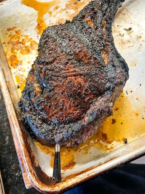 How to Cook a Tomahawk Steak | Tomahawk Steak Recipe Tomahawk Steak Recipe Grill, How To Cook A Tomahawk Steak, How To Cook Tomahawk Steak, Steak Tomahawk, Tomahawk Steak Cast Iron Skillet, How To Cook A Tomahawk Ribeye, Toma Hawk Steak Recipe, Reverse Sear Tomahawk Steak In Oven, Tomahawk Steak Recipe