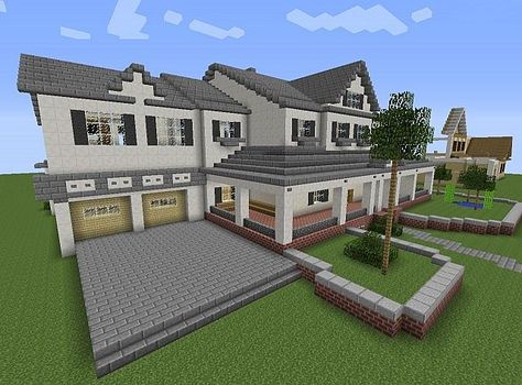 Minecraft Modern House Mansion Minecraft, Modern House Minecraft, Construction Minecraft, Modern Minecraft Houses, Minecraft Mansion, Minecraft Houses Blueprints, Minecraft Structures, Minecraft House Plans, Minecraft Modern