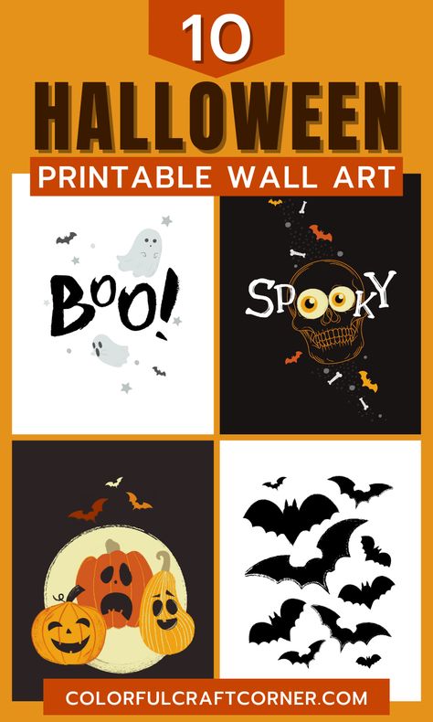 Free Halloween Printable Decor, Cute Halloween Printables Free, Free Printable Halloween Wall Art, Halloween Wall Prints, Free Printable Halloween Images, Halloween Prints Free, Diy Halloween Wall Art, Printable Halloween Images, Free Halloween Prints