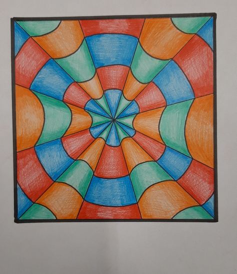 Opticle Illusions Drawing, Draw Illusions, Optical Art Illusion, Sunset Art Painting, Optical Illusions Drawings, Optical Illusion Art, Geometric Shapes Drawing, Meaningful Paintings, Optical Illusion Drawing