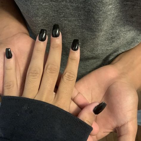 Black Acrylic Nails Coffin Short, Black Coffin Nails, Black Acrylic Nails, Short Coffin, Short Coffin Nails, Black Nail Designs, Black Nail, Acrylic Nails Coffin Short, Acrylic Nails Coffin