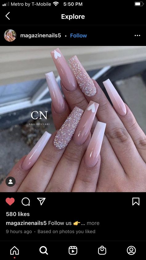 Elegant Rose Gold Nails, Prom Nails Rose Gold Champagne, Rose Gold Prom Nails, Bachelorette Nail Ideas, Bachelorette Party Nails, Rose Gold Nails Acrylic, Prom 23, Champagne Nails, Gold Acrylic Nails