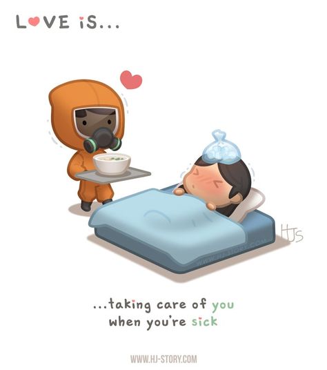 HJ-Story :: Love is… taking ca… Sick Love, Sick Quotes, Hj Story, Love Is Cartoon, Love Cartoon Couple, My True Love, Cute Couple Comics, I'm Sick, Couples Comics