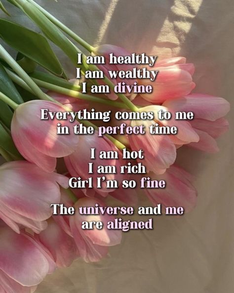 The universe and me are aligned! 🎀 Follow @rorasubs for daily subliminals, manifestation, and affirmations ♡ #affirmations #manifestation #subliminals #rorasubs #affirming #manifesting #subs #iattract #idontchaseiattract #healthy #wealthy #divine #perfecttime #hot #rich #imsofine #universe #aligned Universe And Me, Navpreet Kaur, Healthy Affirmations, Healthy Wealthy, Brain Facts, Amazing Inspirational Quotes, Vision Board Affirmations, Affirmations For Happiness, Wealth Affirmations