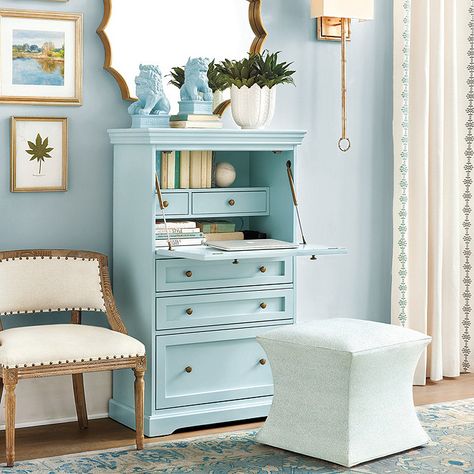 Eastman Secretary Desk - Standard | Ballard Designs Secretary Desk In Living Room, Desk In Living Room Ideas, Pretty Lines, Modern Secretary Desk, Grown Up Bedroom, Buy Desk, Desk In Living Room, Secretary Desk, Bedroom Desk