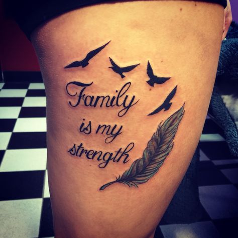 There's nothing better than a tattoo for the people you love dearly Family Is My Strength Tattoo, Pain Symbol, Symbol For Inner Strength, Inner Strength Tattoo, Faith Tattoo Designs, Symbols Of Strength Tattoos, Tattoo Quotes About Life, Celtic Symbol, Faith Tattoo