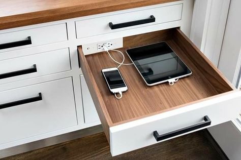 Caribbean Cabinets Products, Bayamón, P.R. Cabinet Outlet, Hiding Ugly, Kitchen New York, Transitional Kitchen, Electrical Outlets, Charging Station, Dream Kitchen, Desk Organization, Kitchen Organization