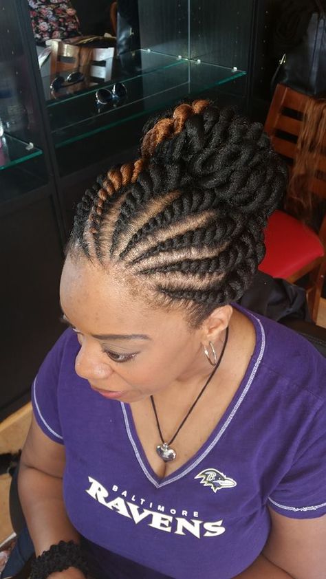 Jumbo Corn Twists protective style Fire Braids, Jumbo Flat Twist, Flat Twist Hairstyles, Ghana Weaving, Braiding Styles, Ghana Braids, African Print Skirt, African Hair Braiding Styles, African Hair