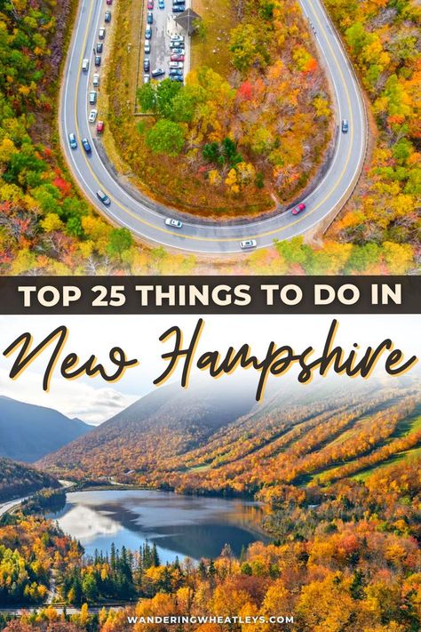 Are you planning a New Hampshire vacation? Discover the 25 best things to do in New Hampshire including top attractions in New Hampshire like Mount Washington. I what to do in New Hampshire I places to go in New Hampshire I USA travel I New Hampshire attractions I activities in New Hampshire I things to do in New England I hiking in New Hampshire I scenic drives in New Hampshire l day trips in New Hampshire I New Hampshire road trips I road trips in New Hampshire I #NewHampshire #USA #NewEngland New Hampshire Road Trip Fall, Fall Foliage New Hampshire, Must See Places In New Hampshire, New Hampshire October, Conway New Hampshire Fall, Fall Northeast Roadtrip, Fall New Hampshire, Crawford Notch New Hampshire, New Hampshire Fall Road Trips