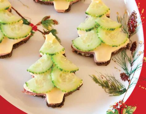 "Cucumber tea sandwiches are always welcome at teatime, but this charming version will enchant your guests." Tea Time Magazine, Cucumber Tea, Cucumber Tea Sandwiches, Tea Sandwiches Recipes, Christmas Tea Party, Christmas Appetizer, Enjoy Your Meal, Christmas Tree Cookies, Holiday Snacks