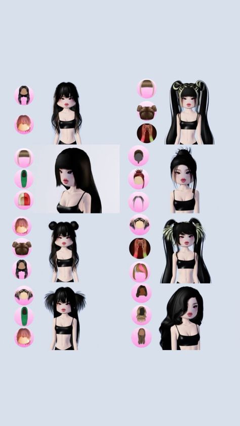 Dress to impress hair, stacking layering, options, ideas hacks Y2K, retro, vintage, aesthetic fashion long hair, pigtail, ponytail buns #Fashion #Aesthetic #Love #Roblox #Dress #2 #to #Impress #Y2K #Vintage #DressToImpress #dti #dresstoimpress #demure #cute #mindful Pigtail Ponytail, Layering Hacks, Demure Outfit, Demure Dress, Stil Emo, Fancy Dress Code, Dress Layering, Roblox Dress, Cute Easy Doodles