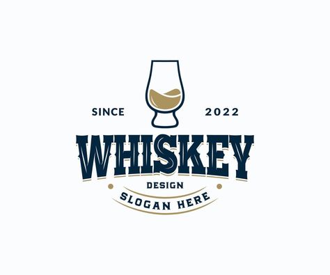 Whisky bar logo design. Luxury Vintage Whiskey Glass Logo label design Whisky Logo Design, Whiskey Illustration, Whisky Logo, Bar Logo Design, Logo Design Luxury, Whiskey Logo, Glass Logo, Vintage Whiskey, Whiskey Flask