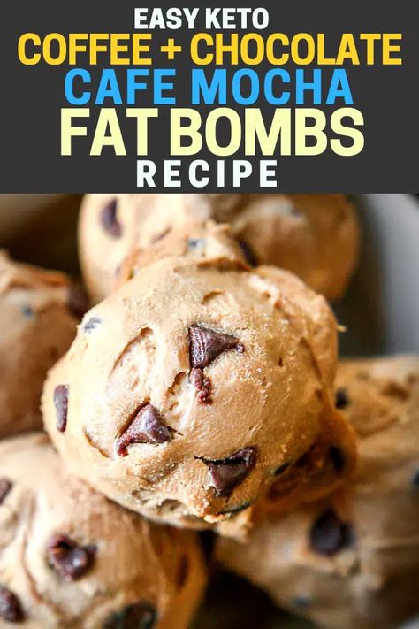 Keto Coffee and Chocolate Fat Bombs Recipe (Cafe Mocha) - The Diet Chef Low Carb Snacks Sweet, Fat Bomb Recipes, High Fat Low Carb Recipes, Cafe Mocha, Fat Bomb, Keto Coffee, Keto Diet Breakfast, Café Mocha, Fat Bomb Recipe