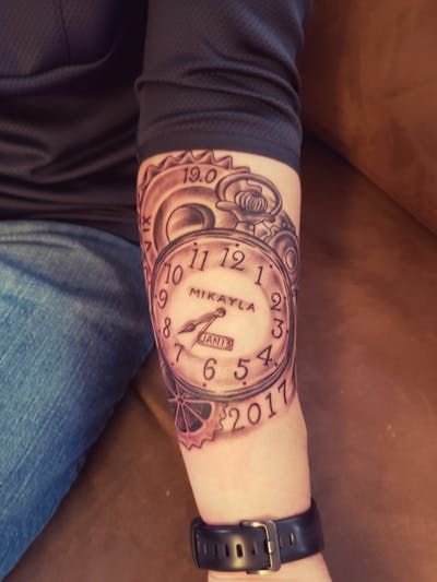 Tattoo uploaded by Chris Craven | My daughter Mikayla. Time & date of birth, weight (Roman numerals), length | 929702 | Tattoodo Book Tattoo, Birth Certificate, Date Of Birth, Roman Numerals, Ink Tattoo, Polynesian Tattoo, Artist Studio, Skull Tattoo, My Daughter