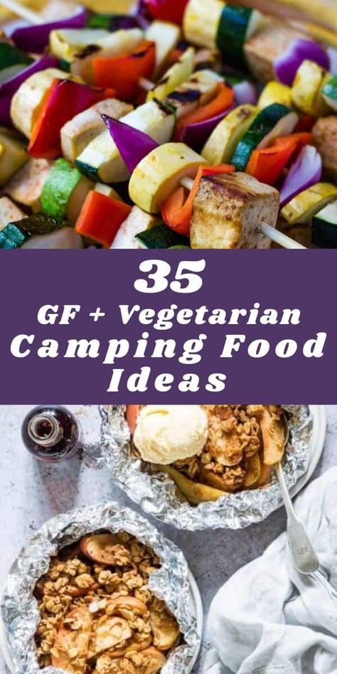 This fun collection of Vegetarian Camping Recipes is divided into Breakfast, Lunch, Dinner, Sides, Snacks and Dessert food categories. You can find camping meals perfect for every style of camping--whether backpacking, RV, tent, glam camping or your simply hitting the trail. All recipes are gluten-free to boot! #campingfood #campingrecipes Vegetarian Recipes For Camping, Gluten Free Vegan Camping Food, Vegan Gluten Free Camping Meals, Vegetarian Camping Food, Vegan Camping Meals, Gluten Free Camping, Camper Food, Vegetarian Camping Recipes, Rv Recipes