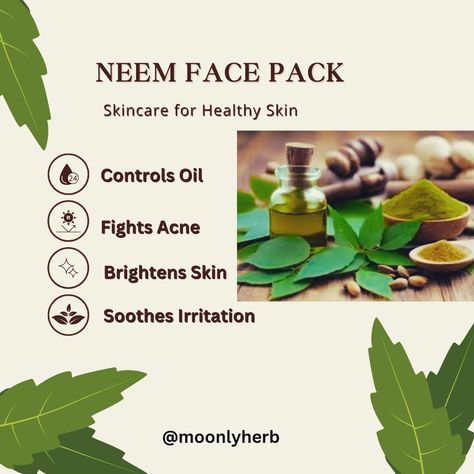 4 Key Benefits of Neem Powder Face Pack 🌿 Fights Acne: Neem’s antibacterial properties help clear breakouts and prevent future pimples. Controls Oil: Balances excess oil, leaving your skin fresh and matte. Soothes Irritation: Reduces redness and calms inflamed skin. Brightens Skin: Helps even out skin tone for a natural, radiant glow. #NeemPowder #SkincareRoutine #ClearSkin #NaturalBeauty #glowingskin #skin #beauty #trend Benefits Of Neem, Neem Powder, Inflamed Skin, Powder Face, Face Pack, Even Out Skin Tone, Clear Skin, Skin Tone, Glowing Skin