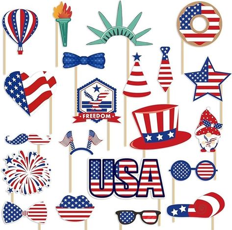 Amazon.com: 21 PCS Photo Booth Props for Fourth of July American Independence Day Memorial Day Family Party Photo Props Decorations : Home & Kitchen Patriotic Party Favors, Homecoming Decorations, Patriotic Decorations Party, Independence Day Photos, 4th Of July Photos, 4th Of July Celebration, Patriotic Party, Booth Props, 4th Of July Party