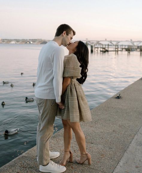 Old Town Alexandria Engagement Photos, Couples Downtown, Old Town Alexandria, Engagement Outfit, Engagement Session Outfits, Stylish Couple, Engagement Pics, Engagement Photo Poses, Engagement Outfits