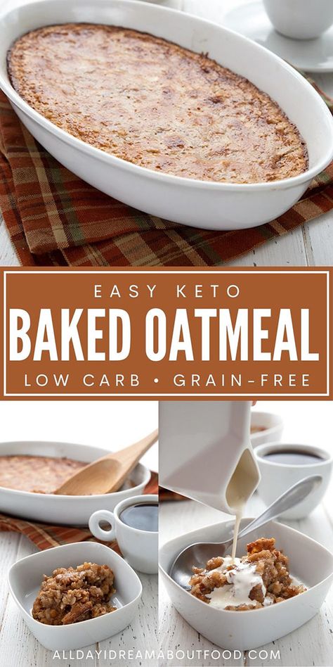 Keto Baked Oatmeal, Keto Oatmeal, Breakfast Low Carb, Keto Recipes Breakfast, Keto Diet Breakfast, Diet Breakfast Recipes, Low Carb Breakfast Recipes, Fat Foods, Perfect Keto