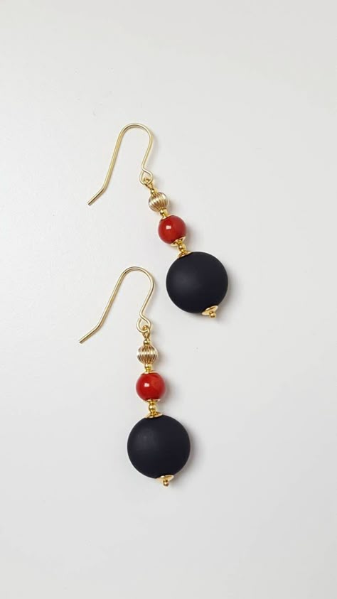 This Dangle & Drop Earrings item by GoldBonBon has 2 favorites from Etsy shoppers. Ships from United Kingdom. Listed on Aug 10, 2024 Black And Red Earrings, Beaded Earrings Diy, Diy Earring, Climber Earrings, Jewelry Making Project, Jewellery Earrings, Jewelry Christmas, Red Earrings, Beaded Hoops