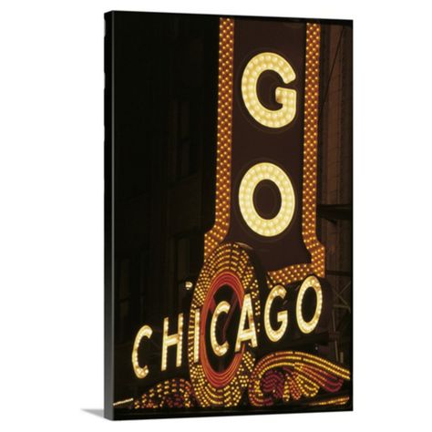 Great BIG Canvas Chicago Neon Sign Canvas Wall Art Print Chicago Signs, My Kind Of Town, Chicago Style, Chicago City, Round Light, Old Signs, Favorite City, Great Big Canvas, City Lights