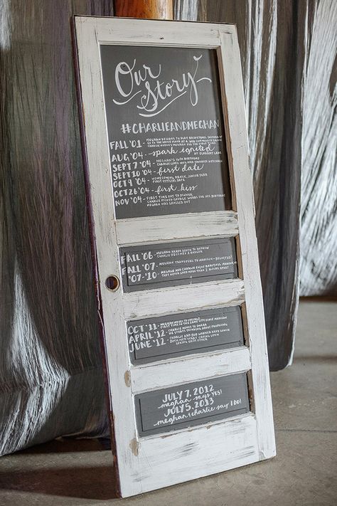 10 Fab Ways to Use Vintage or Re-purposed Doors at Your Wedding! Chalk Writing, Unique Wedding Receptions, Wedding Doors, Doors Repurposed, Vintage Doors, Mod Wedding, Old Door, Old Doors, Vintage Door