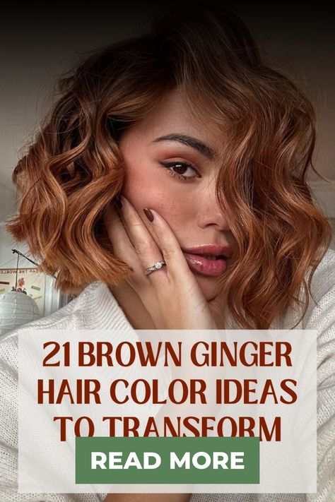 Brown ginger hair color remains one of the most popular shades that flatter both pale and dark skin tones. Let’s check it out together! Brown Ginger Hair Color, Brown Ginger Hair, Ginger Hair Color Ideas, Natural Looking Highlights, Ginger Hair Color, Natural Highlights, Beautiful Curls, Types Of Curls, Ginger Hair