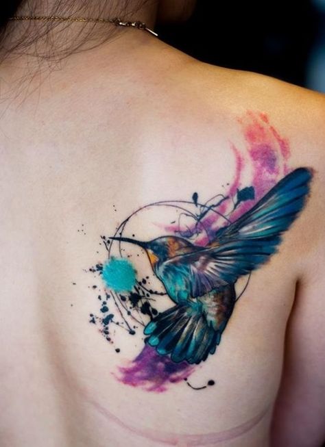 Incredibly Artistic Abstract Tattoo Designs (12) Colorful Bird Tattoos, Family First Tattoo, Font Tato, Watercolor Bird Tattoo, Bird Tattoos For Women, Cool Shoulder Tattoos, 16 Tattoo, Abstract Tattoo Designs, Disney Tattoo