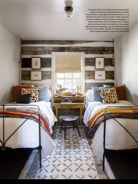 Boy's room Two Twin Beds, Twin Beds, Shared Bedroom, Twin Bedroom, Cabin Style, Interior Modern, Boho Interior, Farmhouse Bedroom, Small Room